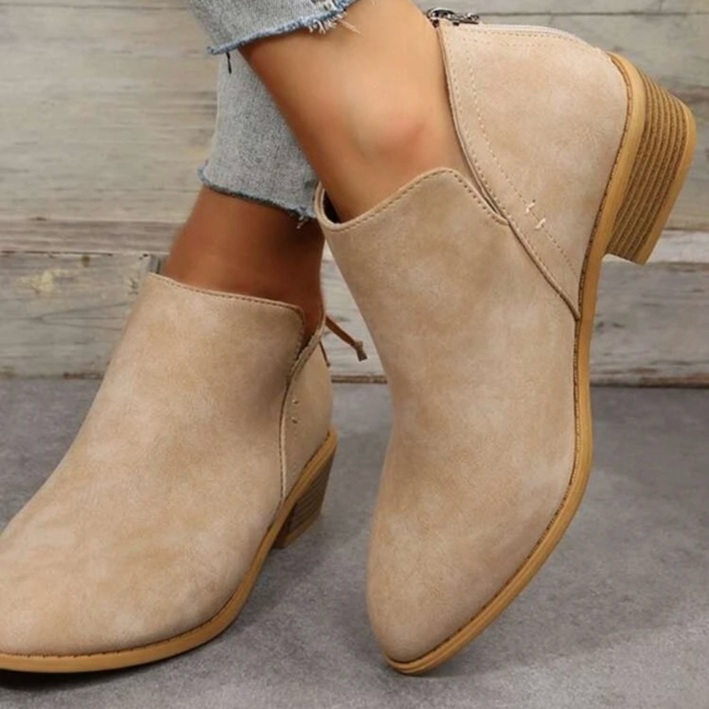 Beige Ankle Booties
